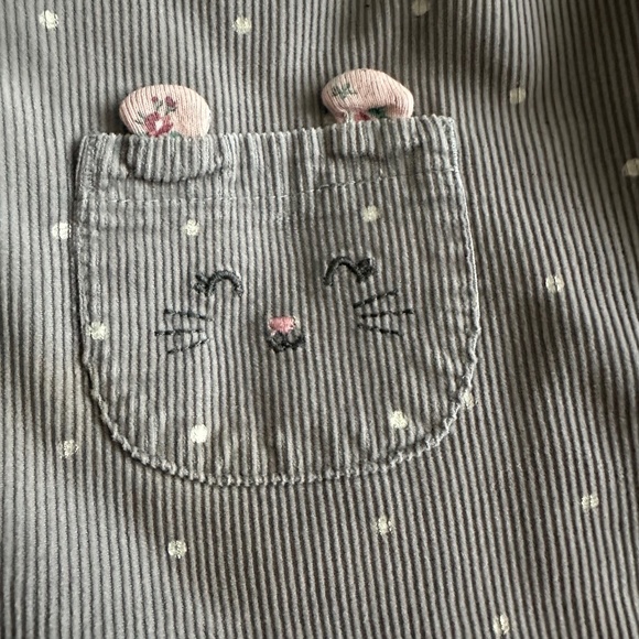 *SOLD*.   Carter's Baby Girl 24M Gray & White Polkadots Sleeveless Cotton Dress - Picture 5 of 11